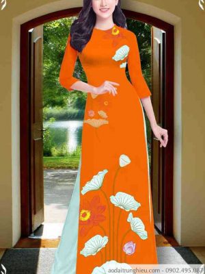 Vải áo dài hoa sen mới ra AD T7453 21 1589515149 327 vai ao dai vai ao dai dep ad
