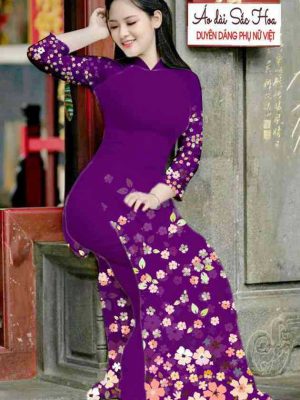 Vải áo dài hoa nhí kiểu mới AD T7452 27 1589515270 70 vai ao dai vai ao dai dep ad