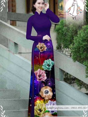 Vải áo dài hoa 3D kiểu mới AD 10492 21 1589596579 207 vai ao dai vai ao dai dep ad