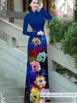 Vải áo dài hoa 3D kiểu mới AD 10492 34 1589596581 194 vai ao dai vai ao dai dep ad