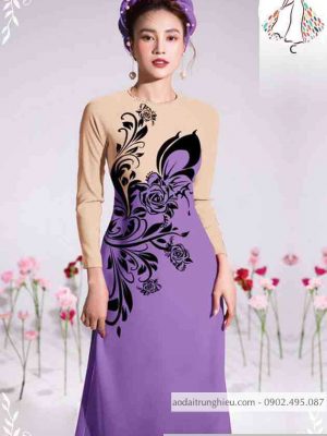 Vải áo dài họa tiết hoa hồng thiết kế 2020 AD 10489 33 1589596824 910 vai ao dai vai ao dai dep ad