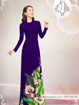 Vải áo dài hoa ly kiểu mới AD B5643 34 1589776063 10 vai ao dai vai ao dai dep ad