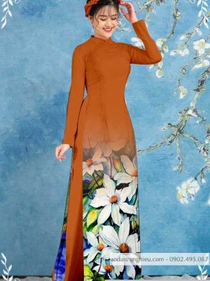Vải áo dài hoa 3D kiểu mới AD T7129 17 1589776306 509 vai ao dai vai ao dai dep ad