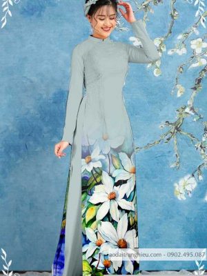 Vải áo dài hoa 3D kiểu mới AD T7129 15 1589776306 842 vai ao dai vai ao dai dep ad