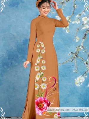 Vải áo dài hoa cúc mới ra AD T7126 27 1589776542 271 vai ao dai vai ao dai dep ad