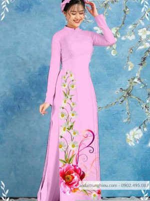 Vải áo dài hoa cúc mới ra AD T7126 25 1589776542 291 vai ao dai vai ao dai dep ad