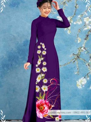 Vải áo dài hoa cúc mới ra AD T7126 31 1589776543 114 vai ao dai vai ao dai dep ad