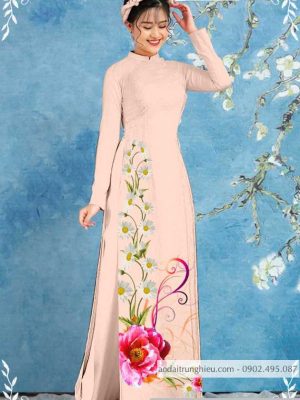 Vải áo dài hoa cúc mới ra AD T7126 33 1589776543 595 vai ao dai vai ao dai dep ad