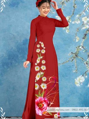 Vải áo dài hoa cúc mới ra AD T7126 38 1589776544 444 vai ao dai vai ao dai dep ad
