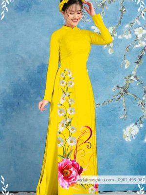 Vải áo dài hoa cúc mới ra AD T7126 37 1589776544 611 vai ao dai vai ao dai dep ad