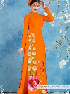 Vải áo dài hoa cúc mới ra AD T7126 43 1589776546 240 vai ao dai vai ao dai dep ad