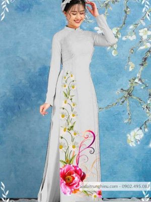 Vải áo dài hoa cúc mới ra AD T7126 41 1589776546 294 vai ao dai vai ao dai dep ad