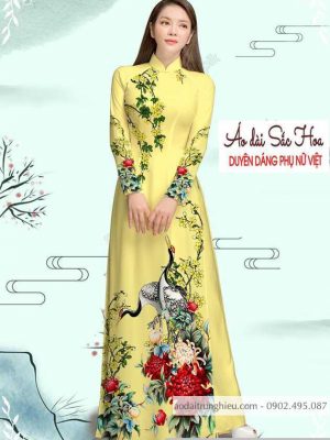 Vải áo dài cúc và chim hạc thiết kế 2020 AD M7335 47 1589776907 474 vai ao dai vai ao dai dep ad
