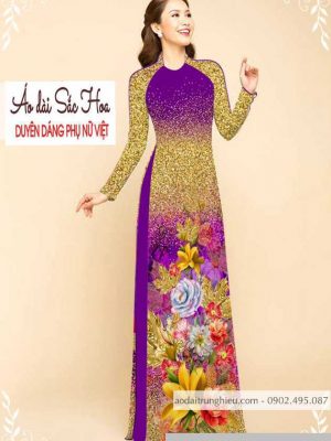 Vải áo dài hoa 3D mới ra AD M7332 45 1589777027 86 vai ao dai vai ao dai dep ad