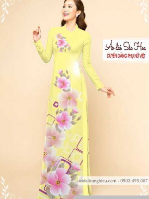 Vải áo dài hoa 3D thiết kế 2020 AD M7326 47 1589777505 668 vai ao dai vai ao dai dep ad
