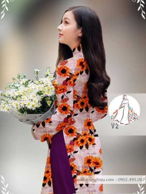 Vải áo dài hoa hướng dương đều thiết kế 2020 AD 14434 23 1589858976 372 vai ao dai vai ao dai dep ad