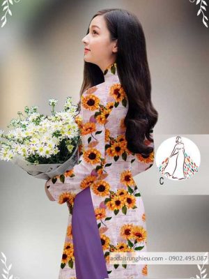 Vải áo dài hoa hướng dương đều thiết kế 2020 AD 14434 25 1589858976 764 vai ao dai vai ao dai dep ad