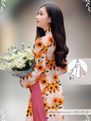 Vải áo dài hoa hướng dương đều thiết kế 2020 AD 14434 36 1589858978 176 vai ao dai vai ao dai dep ad