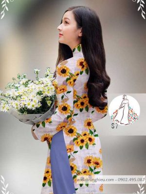 Vải áo dài hoa hướng dương đều thiết kế 2020 AD 14434 35 1589858978 656 vai ao dai vai ao dai dep ad
