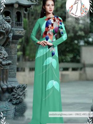 Vải áo dài hình lá kiểu mới AD 10510 23 1589935633 60 vai ao dai vai ao dai dep ad