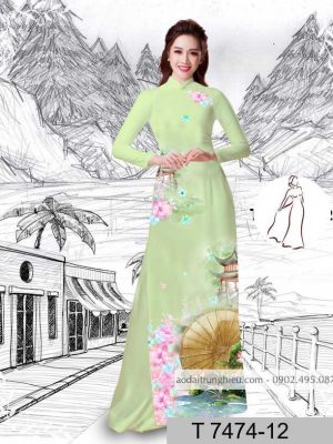 Vải áo dài hoa sen kiểu mới AD T7474 43 1589940639 148 vai ao dai vai ao dai dep ad