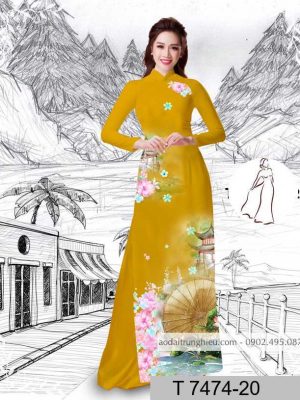 Vải áo dài hoa sen kiểu mới AD T7474 48 1589940640 885 vai ao dai vai ao dai dep ad