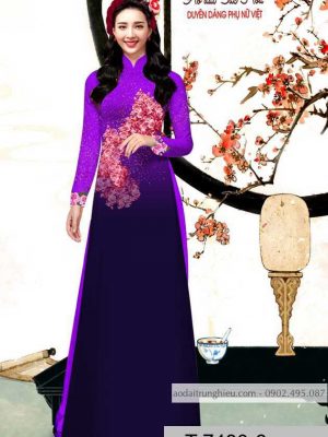 Vải áo dài hoa hồng kiểu mới AD T7480 19 1590028696 807 vai ao dai vai ao dai dep ad
