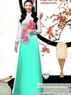 Vải áo dài hoa hồng kiểu mới AD T7480 27 1590028697 366 vai ao dai vai ao dai dep ad