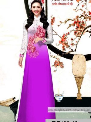 Vải áo dài hoa hồng kiểu mới AD T7480 24 1590028697 578 vai ao dai vai ao dai dep ad