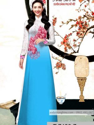 Vải áo dài hoa hồng kiểu mới AD T7480 29 1590028698 541 vai ao dai vai ao dai dep ad