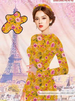 Vải áo dài hoa hồng đều thiết kế 2020 AD T7479 41 1590028821 421 vai ao dai vai ao dai dep ad
