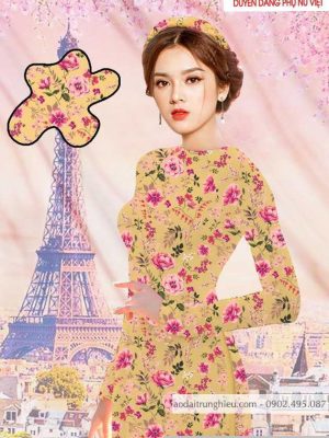 Vải áo dài hoa hồng đều thiết kế 2020 AD T7479 45 1590028822 214 vai ao dai vai ao dai dep ad