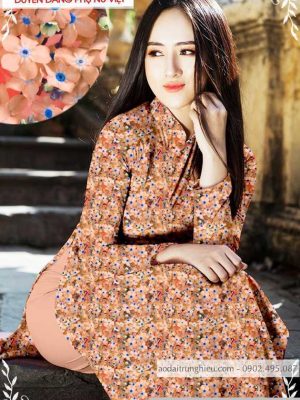 Vải áo dài hoa đều kiểu mới AD T7132 14 1590029660 310 vai ao dai vai ao dai dep ad