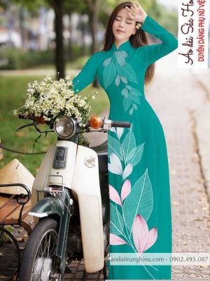 Vải áo dài hình lá mới ra AD C2884 34 1590121213 122 vai ao dai vai ao dai dep ad