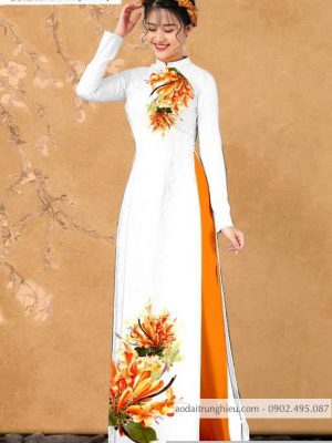 Vải áo dài hoa ly kiểu mới AD T7138 17 1590122052 979 vai ao dai vai ao dai dep ad