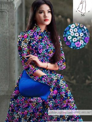 Vải áo dài hoa nhí mới ra AD 10521 24 1590122413 53 vai ao dai vai ao dai dep ad