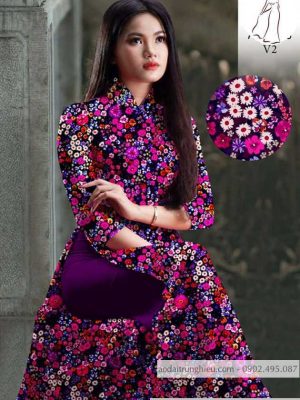 Vải áo dài hoa nhí mới ra AD 10521 33 1590122414 373 vai ao dai vai ao dai dep ad