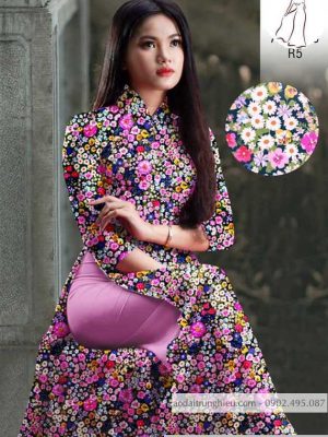 Vải áo dài hoa nhí mới ra AD 10521 36 1590122416 8 vai ao dai vai ao dai dep ad