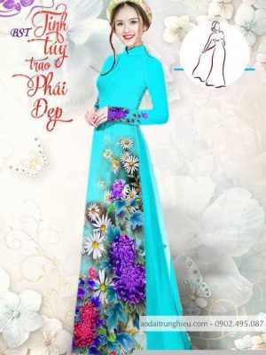 Vải áo dài hoa cúc thiết kế 2020 AD M7390 45 1590382482 254 vai ao dai vai ao dai dep ad