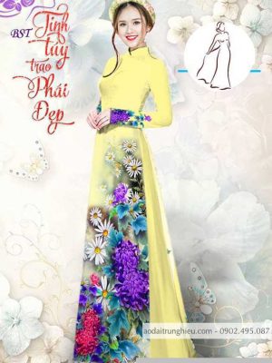 Vải áo dài hoa cúc thiết kế 2020 AD M7390 47 1590382483 296 vai ao dai vai ao dai dep ad