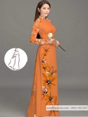 Vải áo dài hoa 3D thiết kế 2020 AD M7389 60 1590382603 614 vai ao dai vai ao dai dep ad