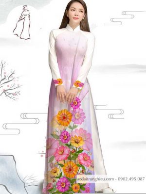 Vải áo dài hoa cúc kiểu mới AD M7386 38 1590382844 935 vai ao dai vai ao dai dep ad