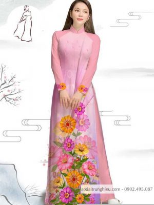 Vải áo dài hoa cúc kiểu mới AD M7386 53 1590382846 211 vai ao dai vai ao dai dep ad