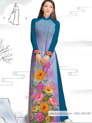 Vải áo dài hoa cúc kiểu mới AD M7386 51 1590382846 287 vai ao dai vai ao dai dep ad