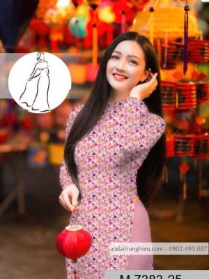 Vải áo dài hoa nhí kiểu mới AD M7383 55 1590383087 164 vai ao dai vai ao dai dep ad