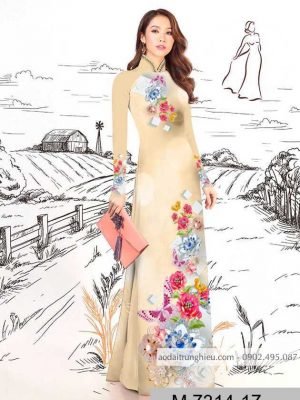 Vải áo dài hoa 3D trên dưới kiểu mới AD M7314 33 1590383201 693 vai ao dai vai ao dai dep ad