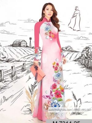 Vải áo dài hoa 3D trên dưới kiểu mới AD M7314 39 1590383202 639 vai ao dai vai ao dai dep ad