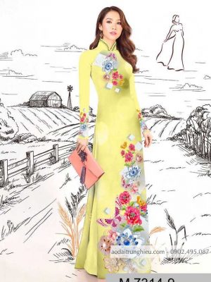 Vải áo dài hoa 3D trên dưới kiểu mới AD M7314 45 1590383203 44 vai ao dai vai ao dai dep ad
