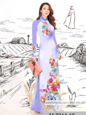 Vải áo dài hoa 3D trên dưới kiểu mới AD M7314 46 1590383203 674 vai ao dai vai ao dai dep ad