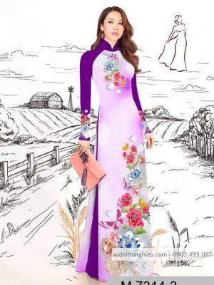 Vải áo dài hoa 3D trên dưới kiểu mới AD M7314 43 1590383203 999 vai ao dai vai ao dai dep ad